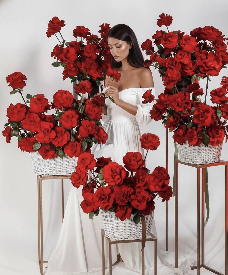 Сет из красных французских роз в Адлере