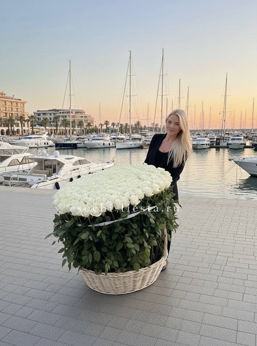 301 высокая роза в корзине в Адлере