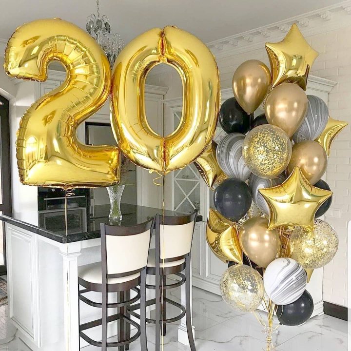 Фольгированный шар Золотая Цифра в Адлере