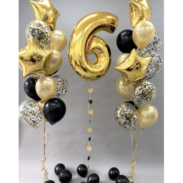 Цифра с фонтанами шаров  в Адлере