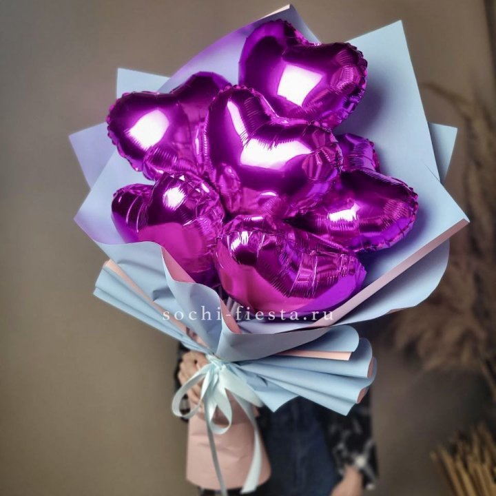 Букет из шаров сердец  в Адлере