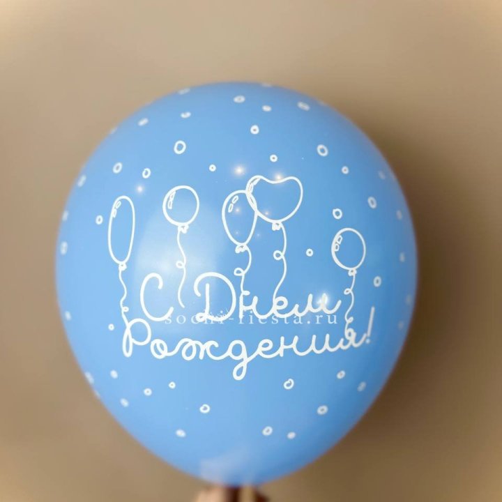 Гелиевый латексный шар С днем рождения! матовый в Адлере