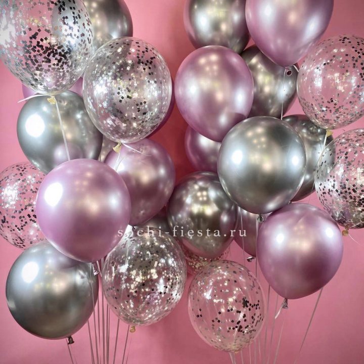 Фонтан шаров "Silver pink" в Адлере