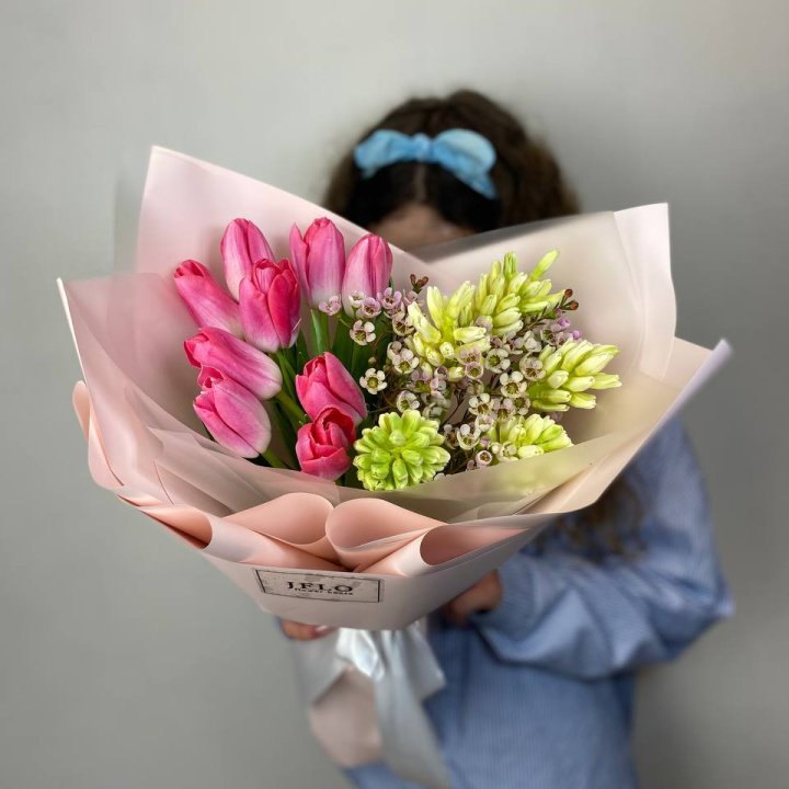  Дуо тюльпаны и гиацинты с доставкой в Адлере