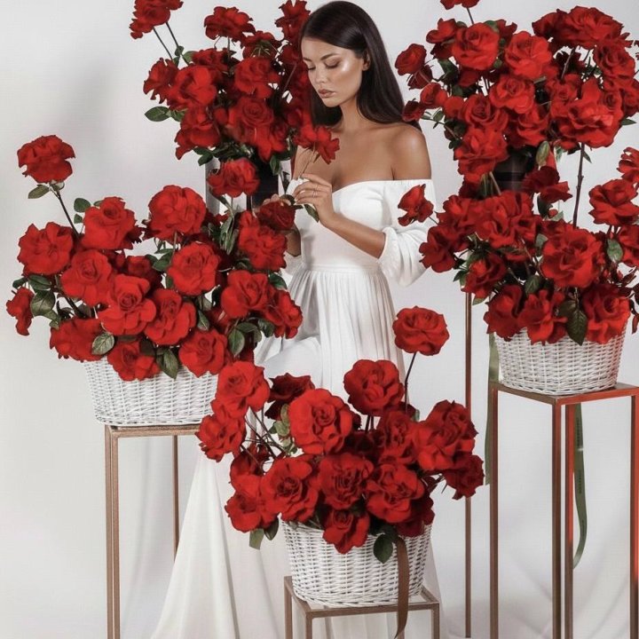 Сет из красных французских роз в Адлере