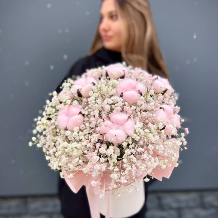 Гипсофилы с хлопком в шляпной коробке в Адлере