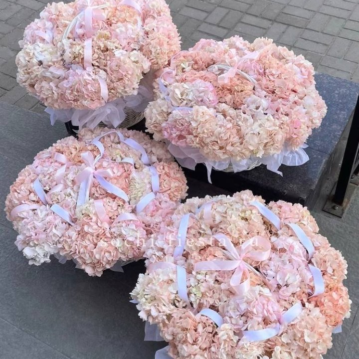 4 корзины из 15 гортензий в Адлере