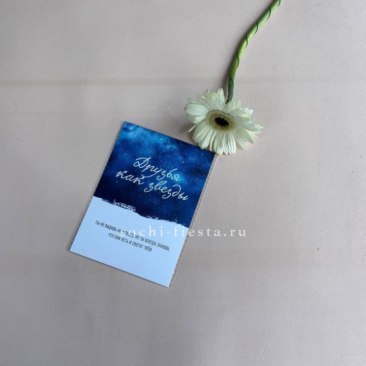 Открытка к букету "Друзья как звезды" в Адлере