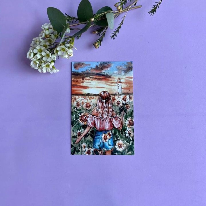 Открытка к букету "Подсолнух" в Адлере