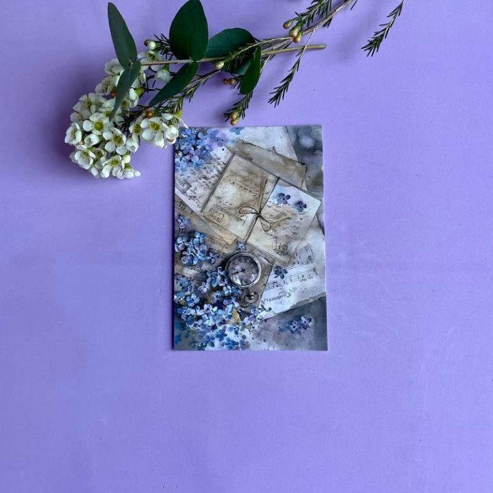 Открытка к букету "Время" в Адлере