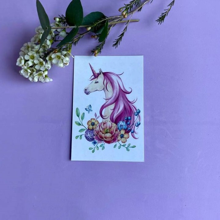 Открытка к букету "Единорог" в Адлере