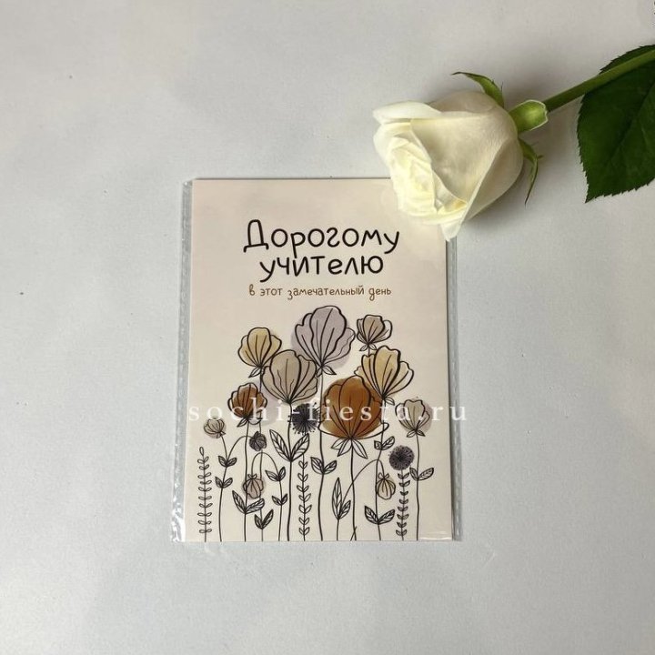 Открытка к букету "Дорогому учителю" в Адлере