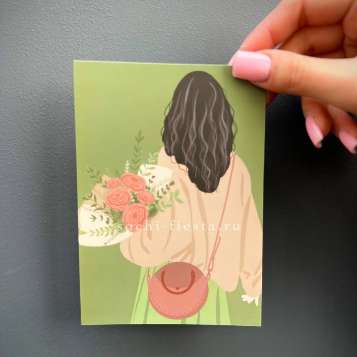 Открытка к букету "Потрясающая девушка" в Адлере