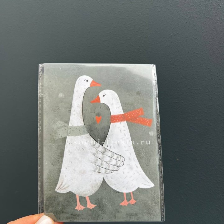 Открытка к букету "Гуси” в Адлере