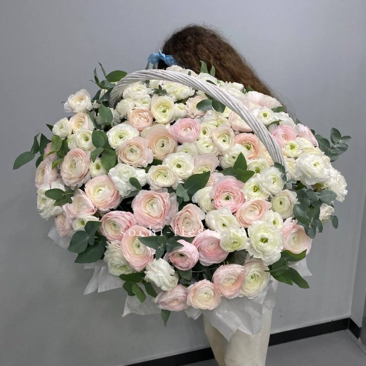 Ранункулюсы в корзине в Адлере