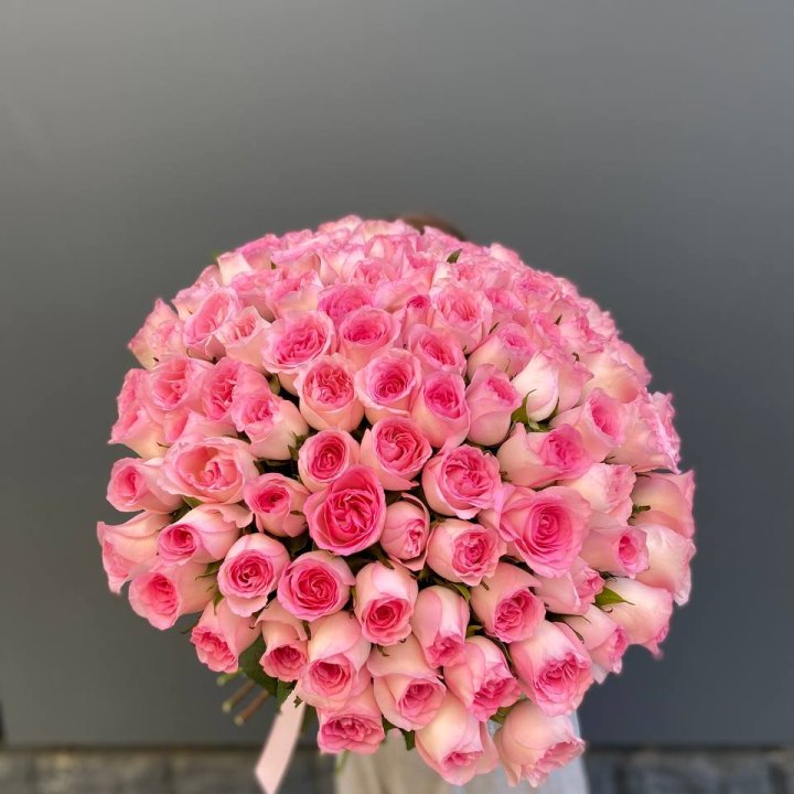 101 розовая роза с доставкой в Адлере