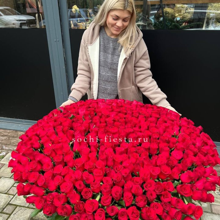 501 красная роза в корзине в Адлере