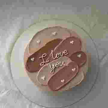 Бенто-торт "I Love You" beige в Адлере