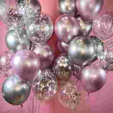 Фонтан шаров "Silver pink" в Адлере